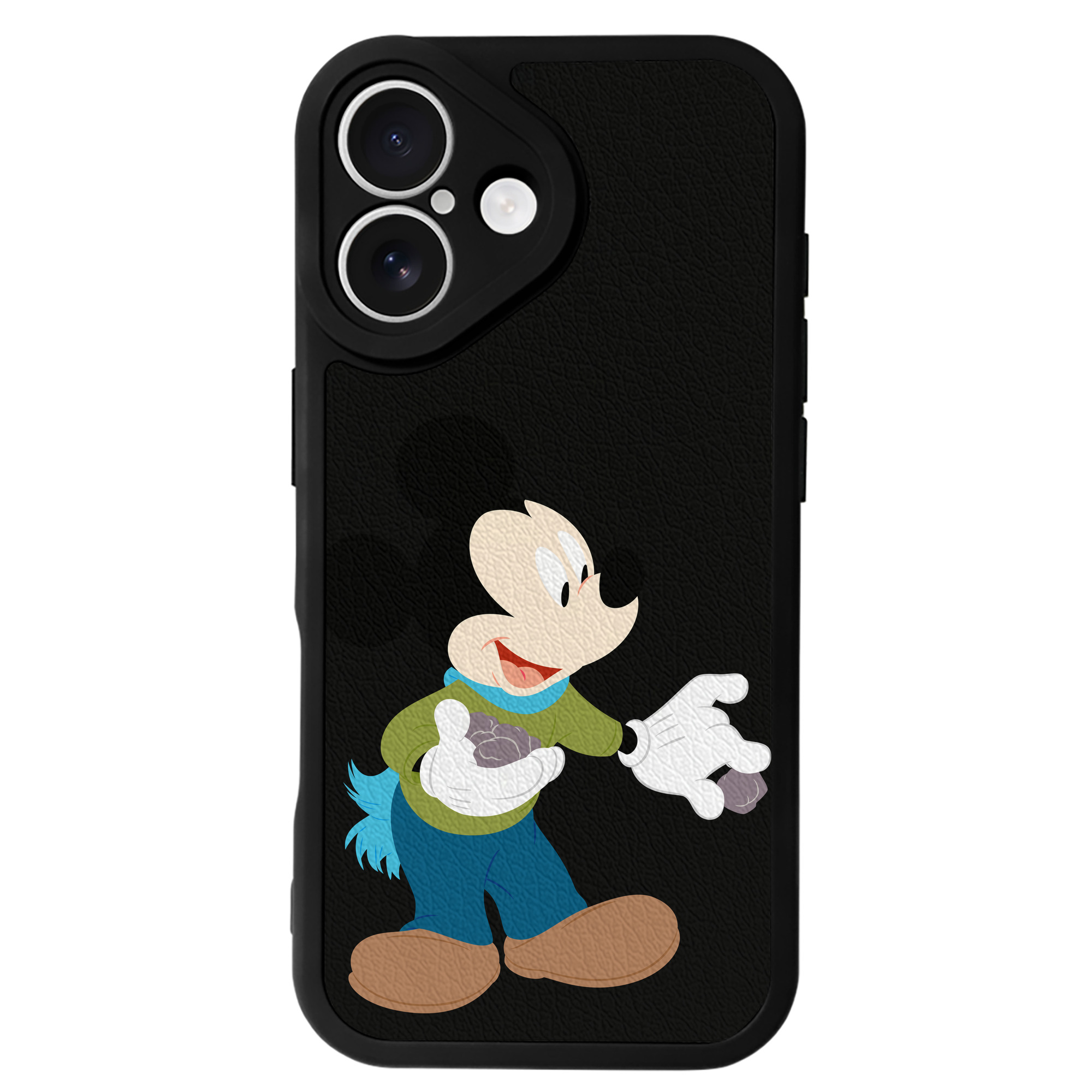 （画像用） ミッキーマウス Mickey Mouse 【iPhone 16シリーズ対応】シリコンスマホケース（レザー調） 材質：シリコン